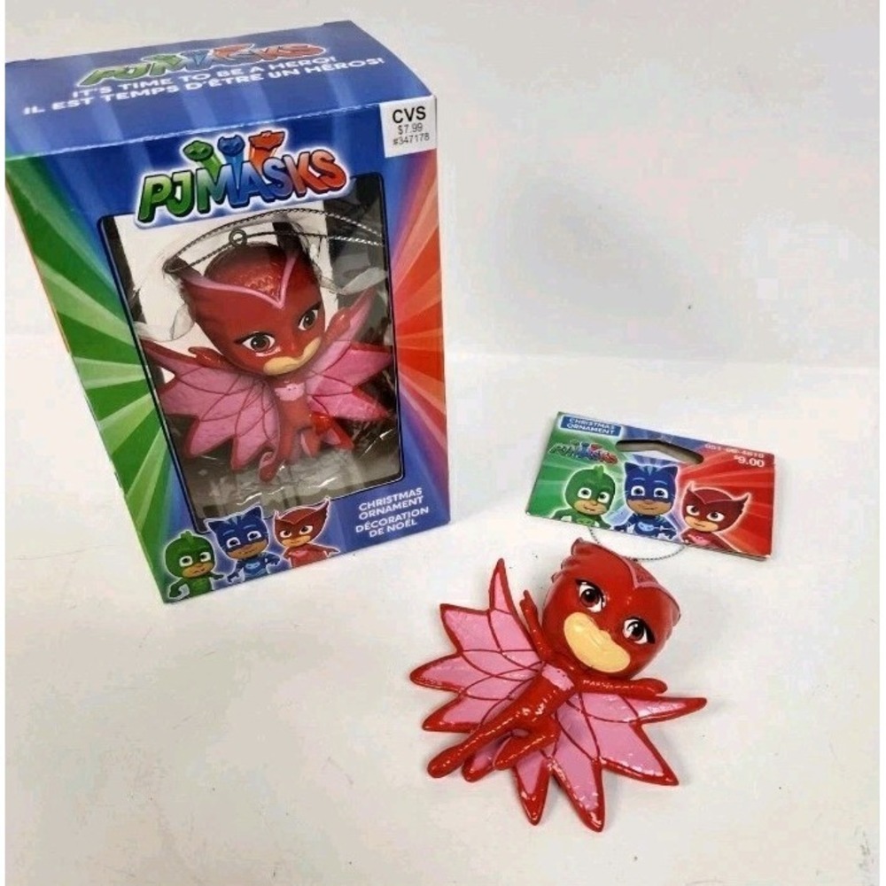 Lot of 2 Owelette PJ masks New Christmas Tree Decor Ornaments 1 loose 1 boxed